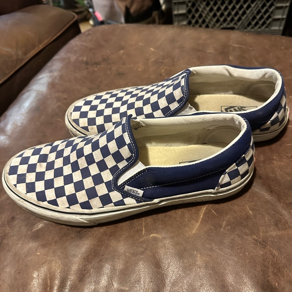 Vans Blue Checkered Men's Slip-On Shoes
